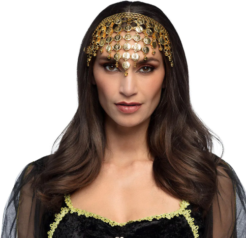 Mavedanser hårbøjle, guld