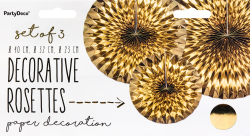 Deko papir roset guld 3-pak