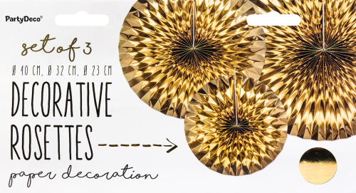 Deko papir roset guld 3-pak