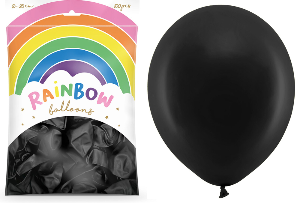 Balloner sort 23 cm 100-pak