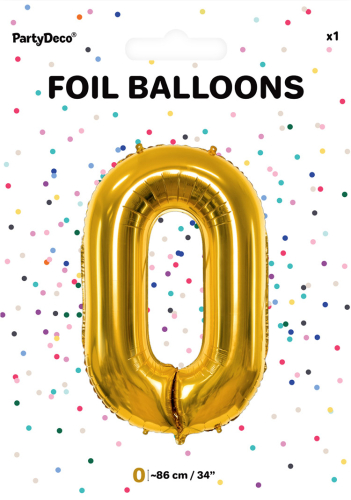 Tal ballon 0 guld 86 cm