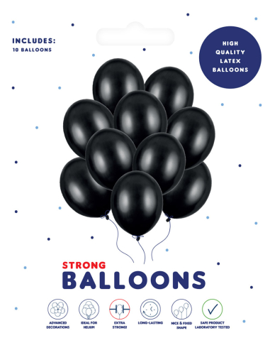 Balloner sort 30 cm 10-pak