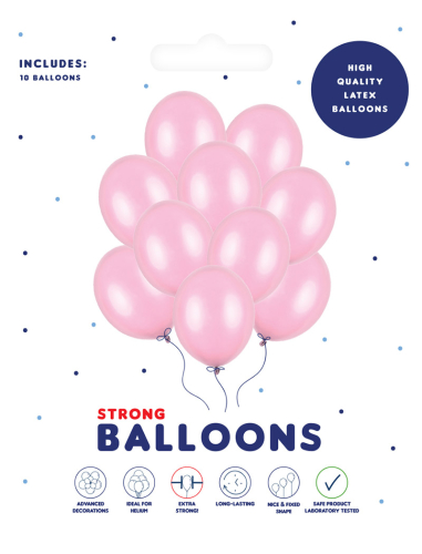 Balloner lyserød 30cm 10-pk