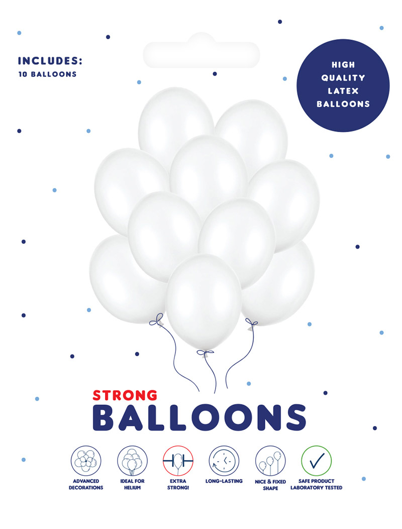 Balloner hvid 30 cm 10-pak