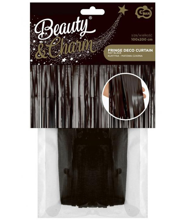 Dørgardin lametta, mat sort