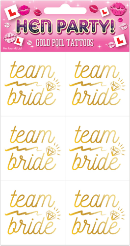 Team Bride tattoos 6-pak