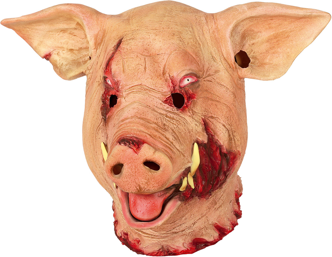 Blodigt grisehoved maske