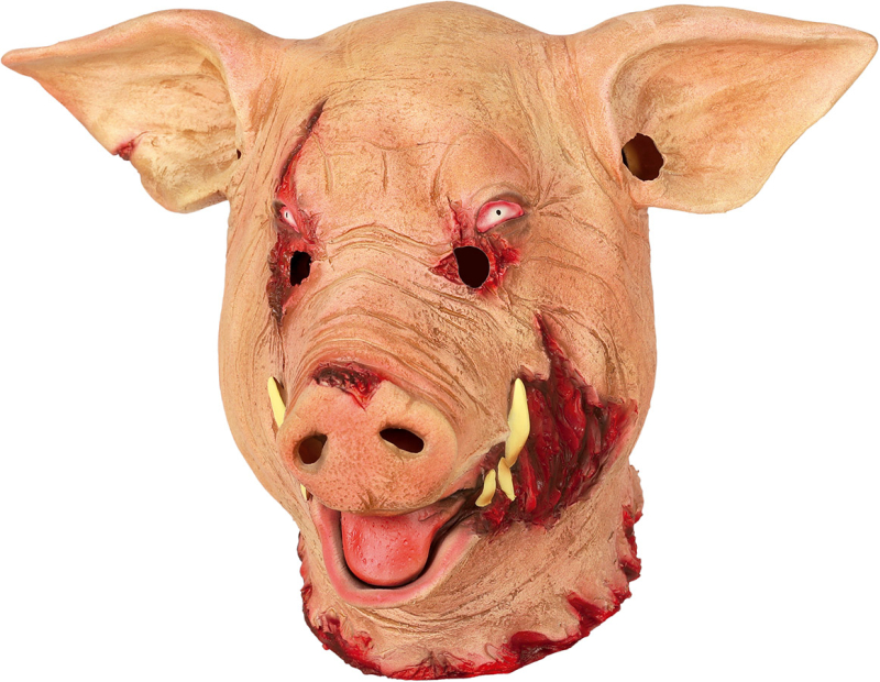 Blodigt grisehoved maske