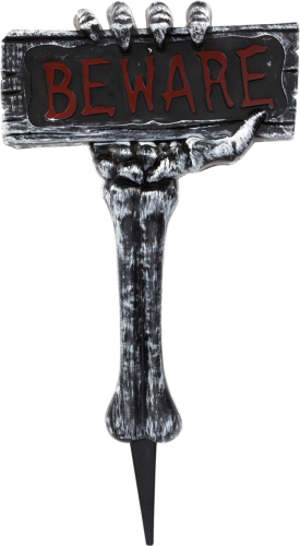 BEWARE skelet-arm skilt