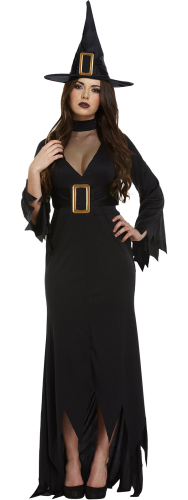 Heks kostume, sort, XL