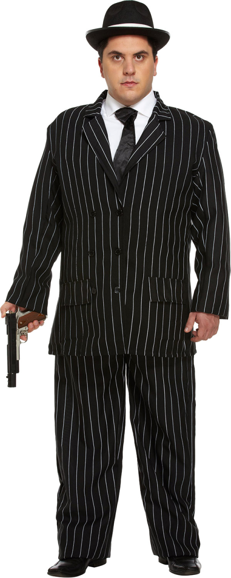 Gangster XL kostume sort