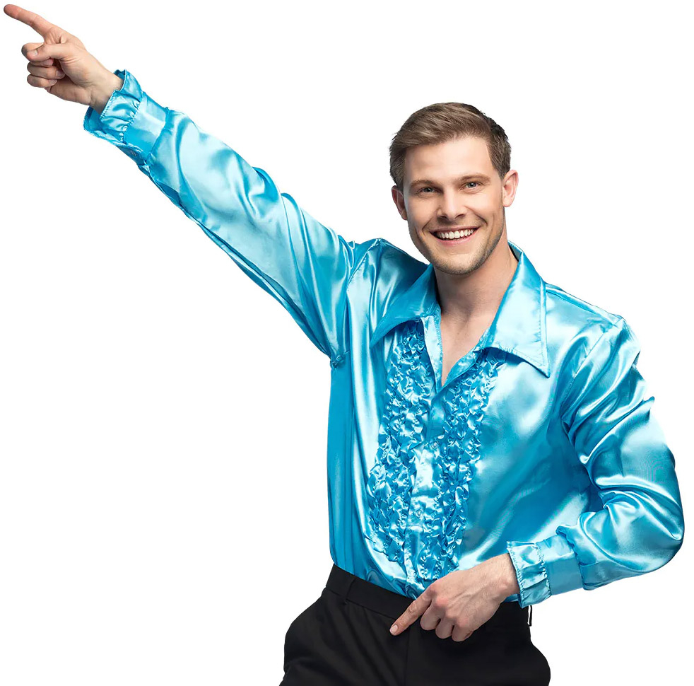 Disco skjorte turkis, L