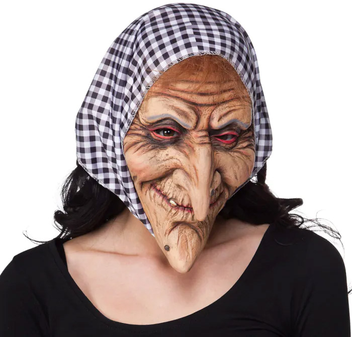 Heksehoved maske med tørklæde