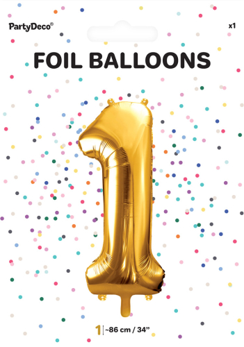 Tal ballon 1 guld 86 cm