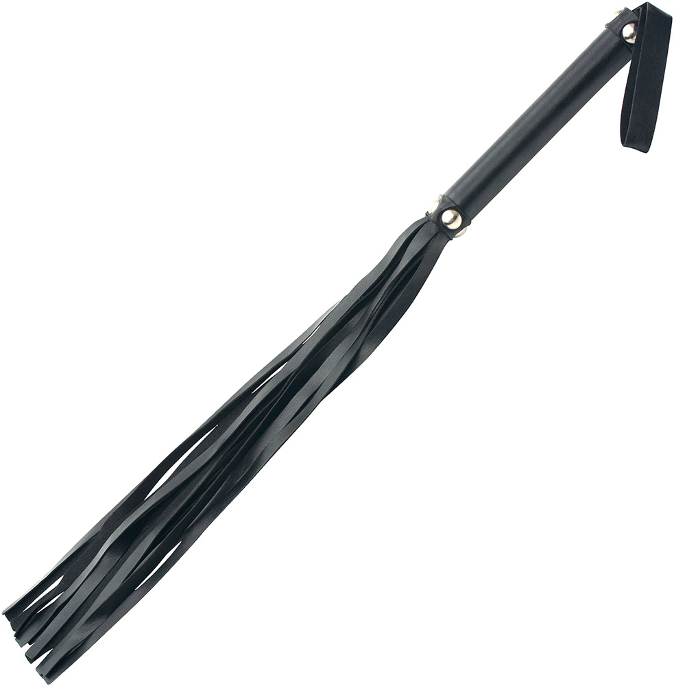 Pisk i læderlook, sort