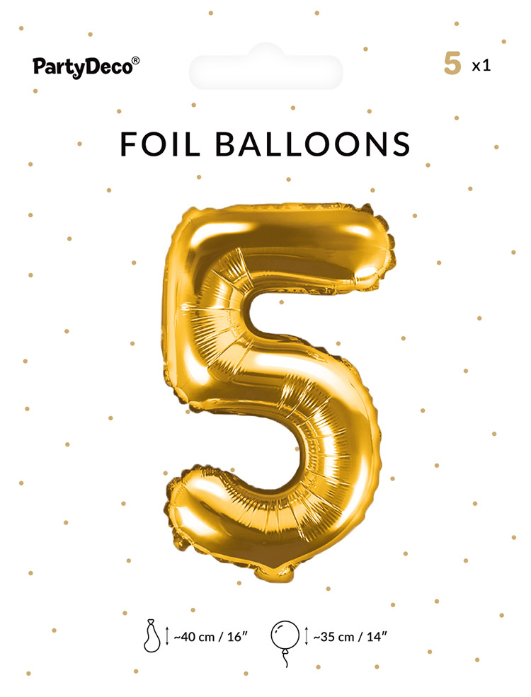 Tal ballon 5 guld 35 cm