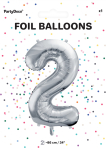 Tal ballon 2 sølv 86 cm
