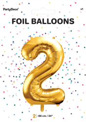 Tal ballon 2 guld 86 cm