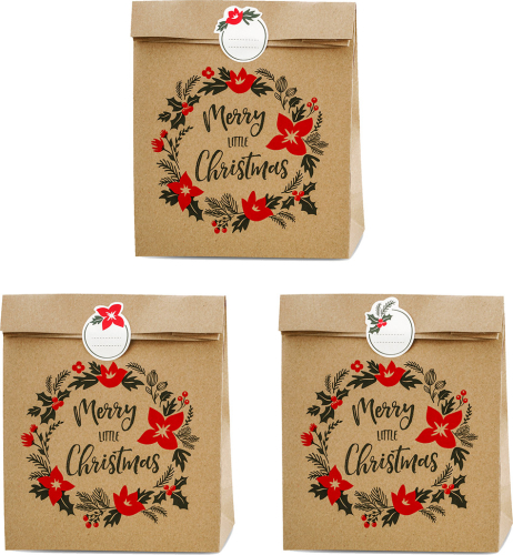 Gavepose kraft jul 3-pak