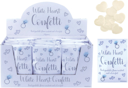 Papir konfetti hjerter, hvid
