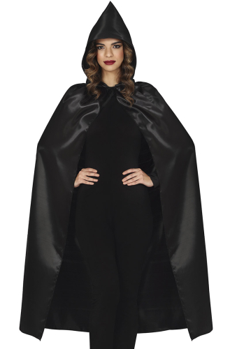 Kappe med hætte, sort 120 cm