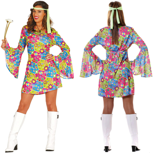 Flower Power kjole, str. XL