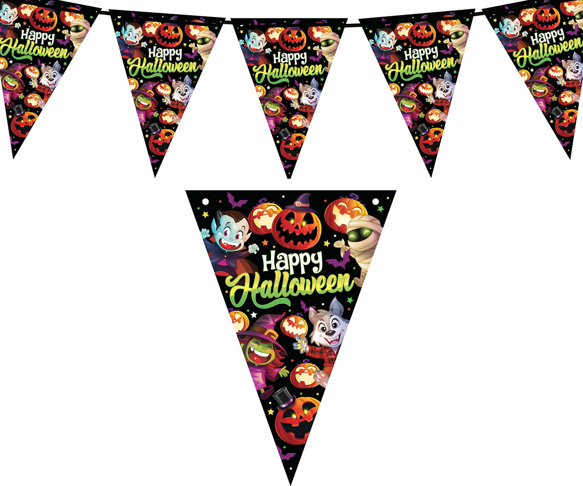 Flagguirlande Happy Halloween 3m