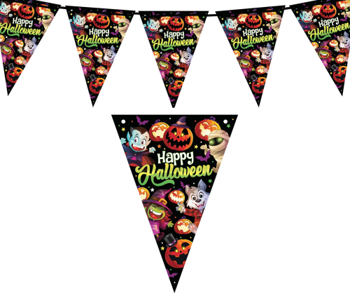 Flagguirlande Happy Halloween 3m
