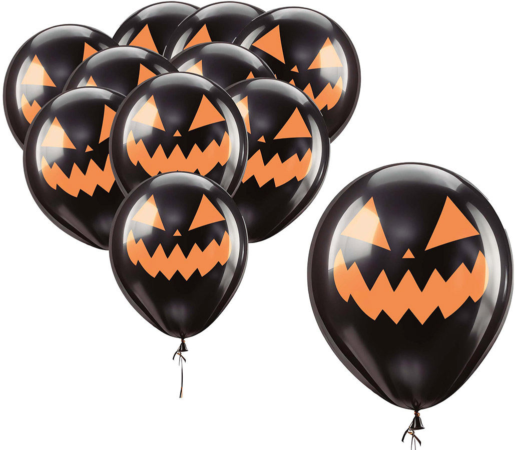 Balloner sort græskar 10-pak