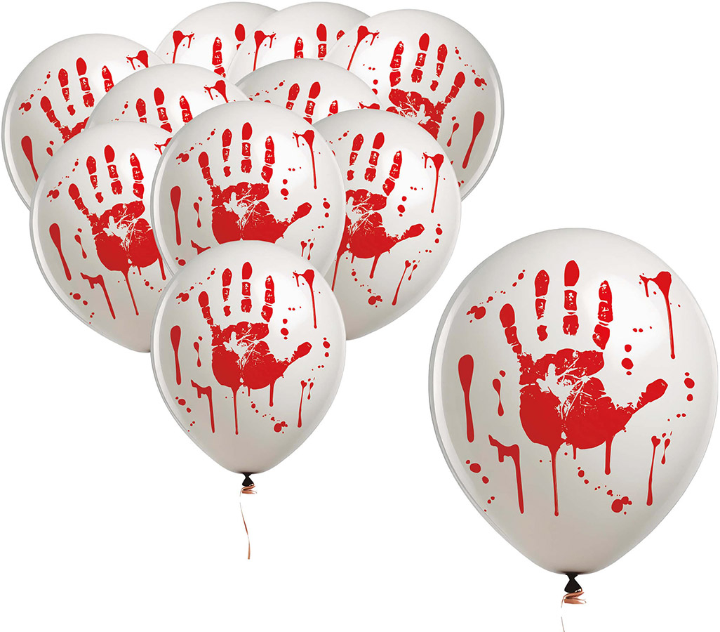Balloner blodig hånd 10-pak
