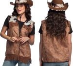 Cowboy vest, brun, str. M