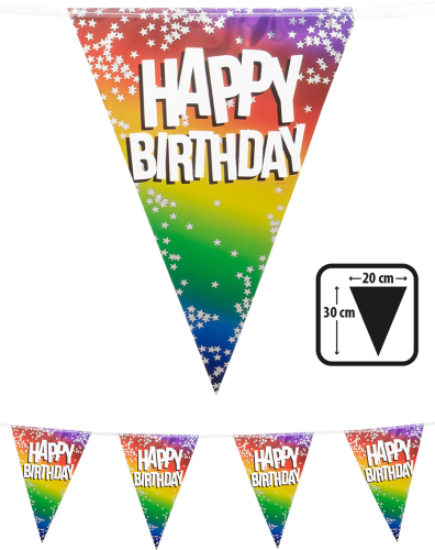 Flagguirlande Happy Birthday 6 m