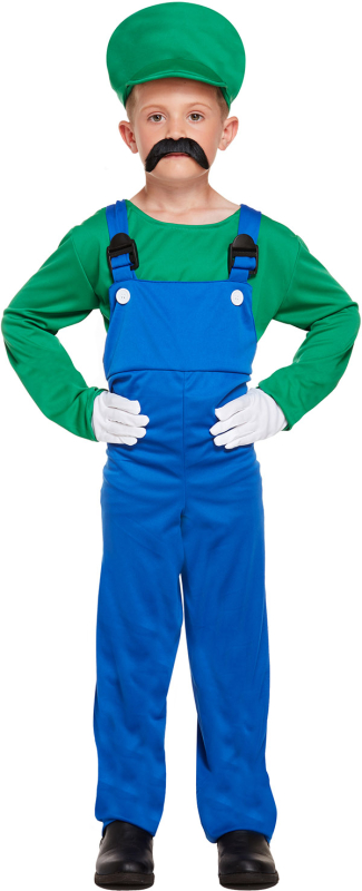 Spilfigur kostume grøn/blå