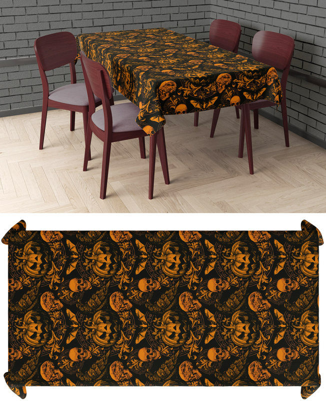 Gothic græskar dug 137×274 cm