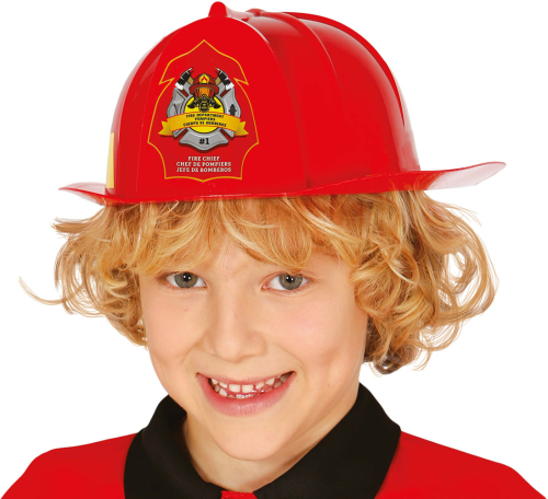 Brandmandshjelm barn, rød