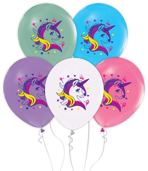 Unicorn balloner 30 cm 5-pak