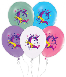 Unicorn balloner 30 cm 5-pak