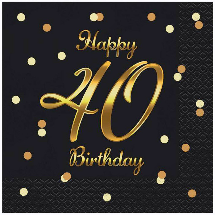 Servietter Happy 40 Birthday