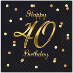 Servietter Happy 40 Birthday