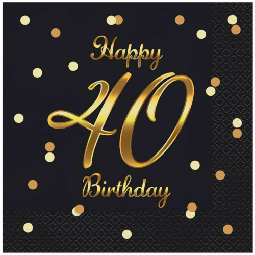Servietter Happy 40 Birthday