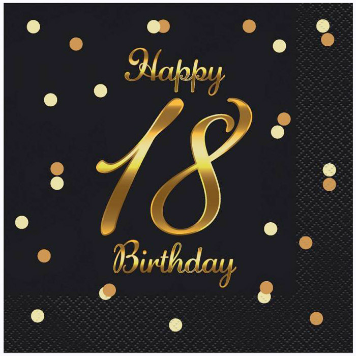 Servietter Happy 18 Birthday