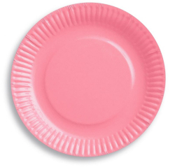 Paptallerken lyserød 6-pak