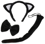 Katte-sæt med 3 dele, sort