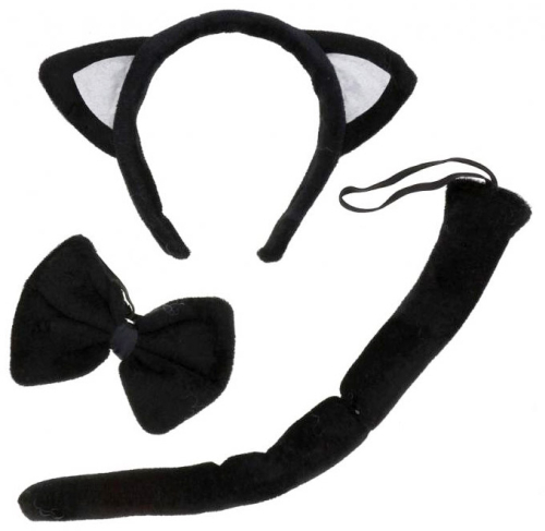 Katte-sæt med 3 dele, sort