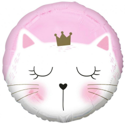 Folieballon kat lyserød 36 cm