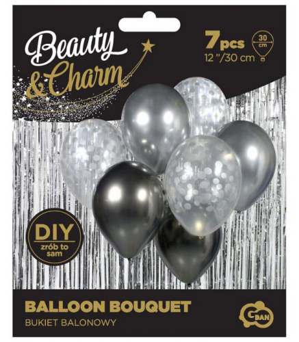 Ballon buket sølv-grafit