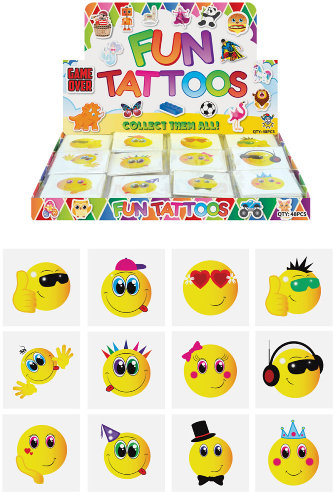 Smiley tatoveringer 12-pak