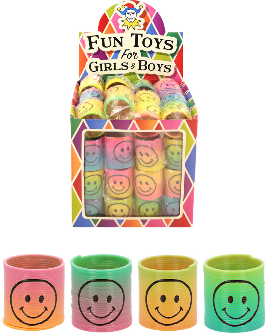 Smiley regnbue-fjeder mini