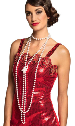 Perle halskæde, lang 2-pak