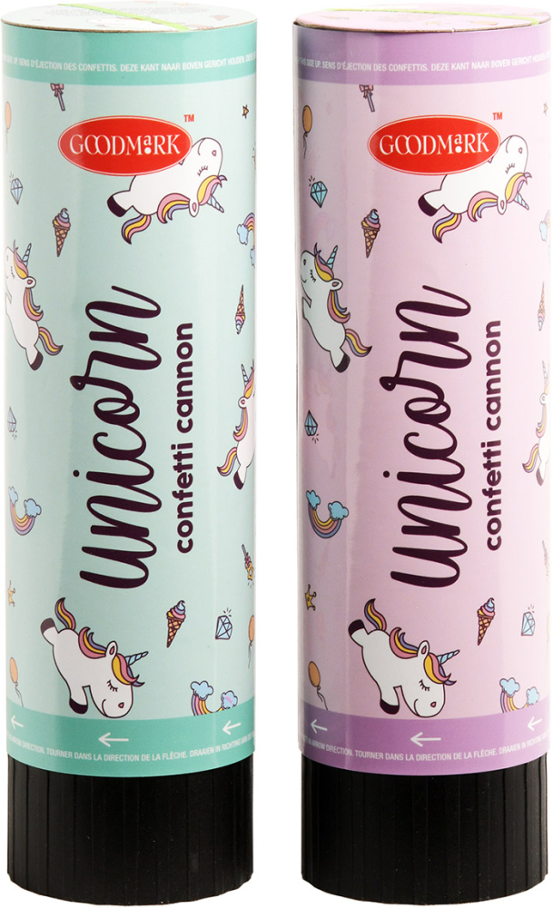 Konfettirør Unicorn 15 cm 2-pak